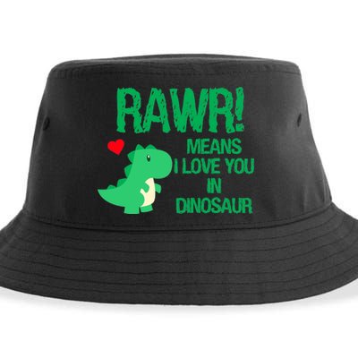 Rawr Means I Love You In Dinosaur Sustainable Bucket Hat