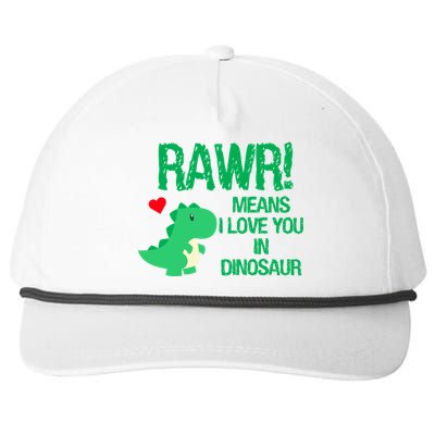 Rawr Means I Love You In Dinosaur Snapback Five-Panel Rope Hat