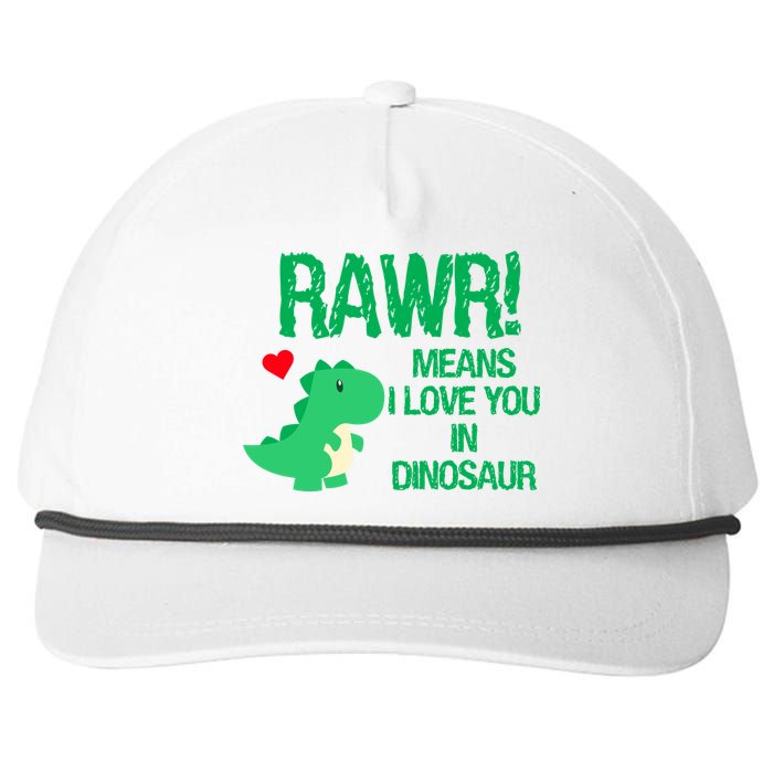 Rawr Means I Love You In Dinosaur Snapback Five-Panel Rope Hat