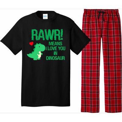 Rawr Means I Love You In Dinosaur Pajama Set