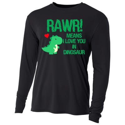 Rawr Means I Love You In Dinosaur Cooling Performance Long Sleeve Crew