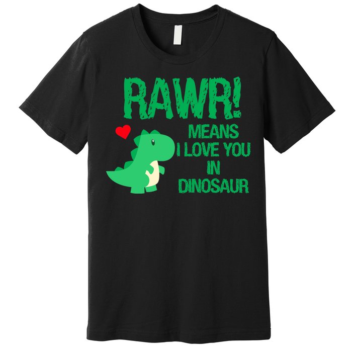 Rawr Means I Love You In Dinosaur Premium T-Shirt