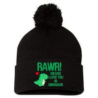 Rawr Means I Love You In Dinosaur Pom Pom 12in Knit Beanie