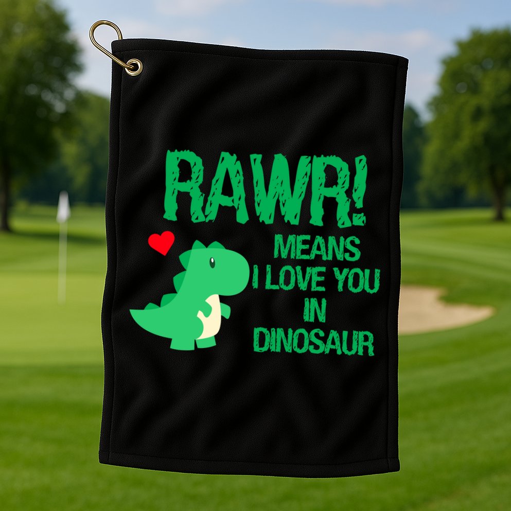 Rawr Means I Love You In Dinosaur Golf Towel