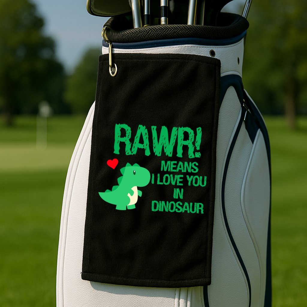 Rawr Means I Love You In Dinosaur Golf Towel