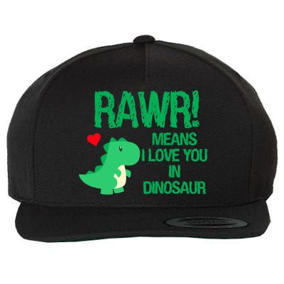 Rawr Means I Love You In Dinosaur Wool Snapback Cap