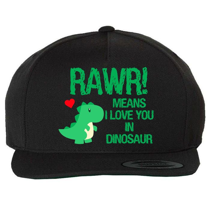 Rawr Means I Love You In Dinosaur Wool Snapback Cap