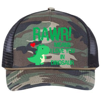 Rawr Means I Love You In Dinosaur Retro Rope Trucker Hat Cap