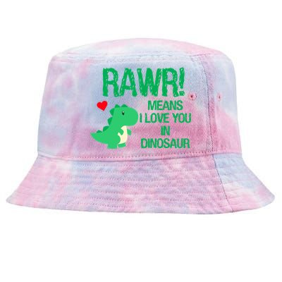 Rawr Means I Love You In Dinosaur Tie-Dyed Bucket Hat