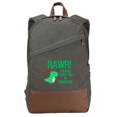 Rawr Means I Love You In Dinosaur Cotton Canvas Backpack