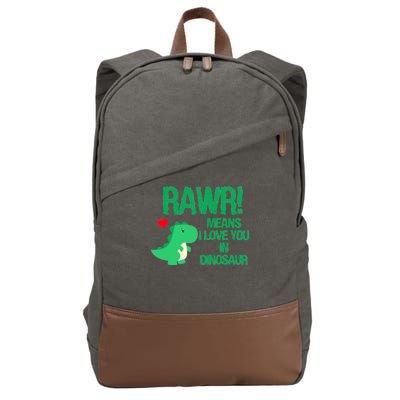 Rawr Means I Love You In Dinosaur Cotton Canvas Backpack