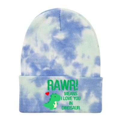 Rawr Means I Love You In Dinosaur Tie Dye 12in Knit Beanie