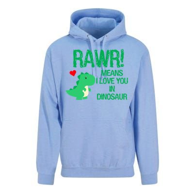 Rawr Means I Love You In Dinosaur Unisex Surf Hoodie