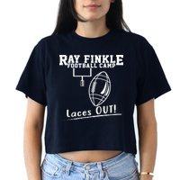 Ray Finkle Football Camp Laces Out Women's Crop Top Tee