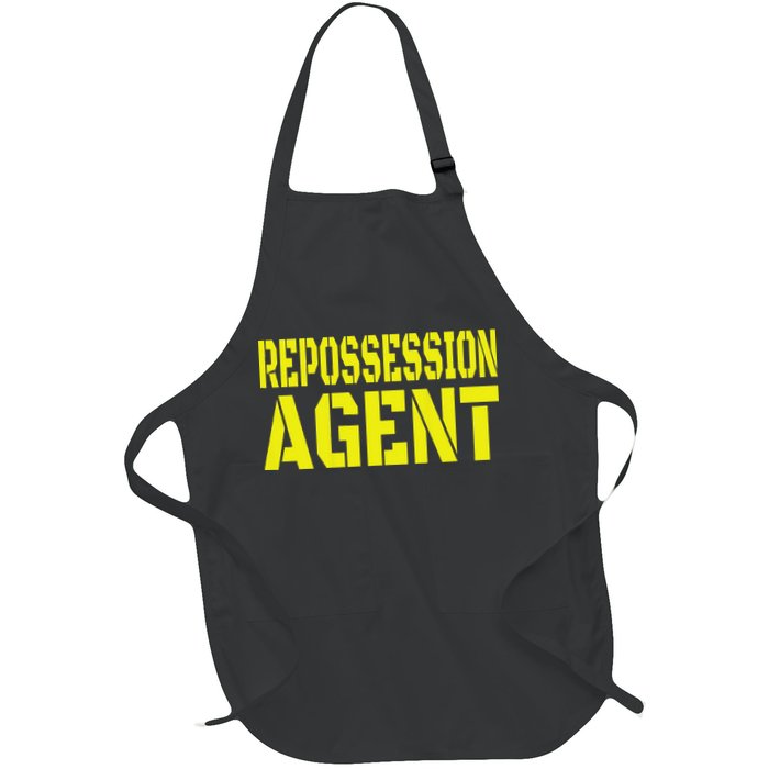 Repo Agent Yellow Text Work Full-Length Apron With Pockets