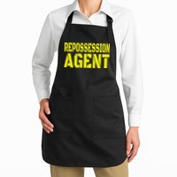Repo Agent Yellow Text Work Full-Length Apron With Pockets