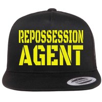 Repo Agent Yellow Text Work Flat Bill Trucker Hat