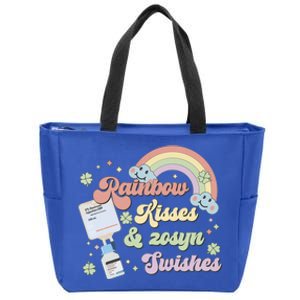 Rainbow And Zosyn Swishes Funny St Patricks Day Nurse Great Gift Zip Tote Bag