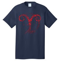 Red Aries Zodiac Sign Birthday Stars March April Horoscope Tall T-Shirt