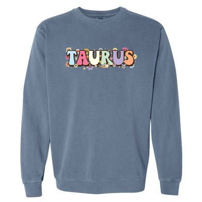 Retro Astrology Zodiac Sign April Or May Birthday Taurus Garment-Dyed Sweatshirt