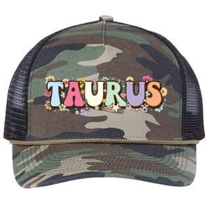 Retro Astrology Zodiac Sign April Or May Birthday Taurus Retro Rope Trucker Hat Cap