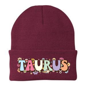 Retro Astrology Zodiac Sign April Or May Birthday Taurus Knit Cap Winter Beanie