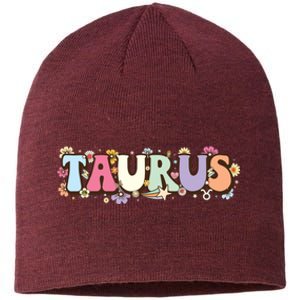 Retro Astrology Zodiac Sign April Or May Birthday Taurus Sustainable Beanie