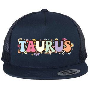 Retro Astrology Zodiac Sign April Or May Birthday Taurus Flat Bill Trucker Hat