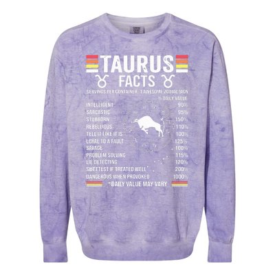 Retro Astrology Zodiac Sign April Or May Birthday Taurus Colorblast Crewneck Sweatshirt