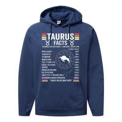 Retro Astrology Zodiac Sign April Or May Birthday Taurus Performance Fleece Hoodie