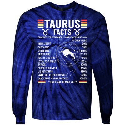 Retro Astrology Zodiac Sign April Or May Birthday Taurus Tie-Dye Long Sleeve Shirt