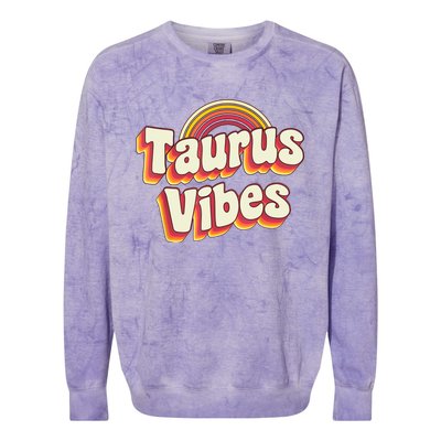 Retro Astrology Zodiac Sign April Or May Birthday Taurus Colorblast Crewneck Sweatshirt