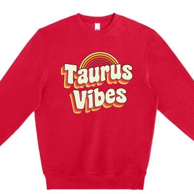 Retro Astrology Zodiac Sign April Or May Birthday Taurus Premium Crewneck Sweatshirt