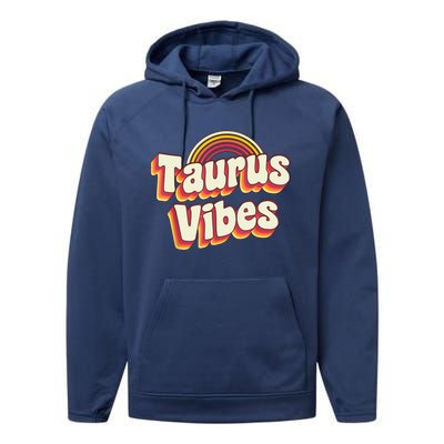 Retro Astrology Zodiac Sign April Or May Birthday Taurus Performance Fleece Hoodie