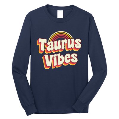 Retro Astrology Zodiac Sign April Or May Birthday Taurus Long Sleeve Shirt