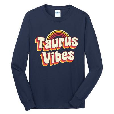 Retro Astrology Zodiac Sign April Or May Birthday Taurus Tall Long Sleeve T-Shirt