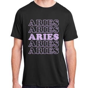 Retro Aries Zodiac Birthday Purple Lilac Lavender March Cute Adult ChromaSoft Performance T-Shirt