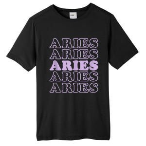 Retro Aries Zodiac Birthday Purple Lilac Lavender March Cute Tall Fusion ChromaSoft Performance T-Shirt