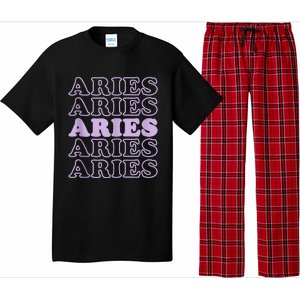 Retro Aries Zodiac Birthday Purple Lilac Lavender March Cute Pajama Set