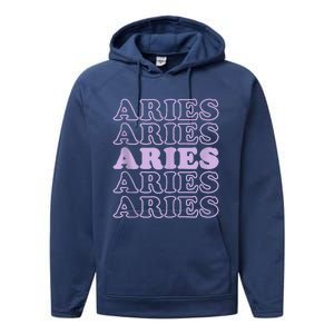 Retro Aries Zodiac Birthday Purple Lilac Lavender March Cute Performance Fleece Hoodie