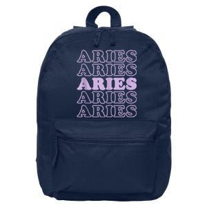 Retro Aries Zodiac Birthday Purple Lilac Lavender March Cute 16 in Basic Backpack