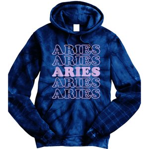 Retro Aries Zodiac Birthday Purple Lilac Lavender March Cute Tie Dye Hoodie