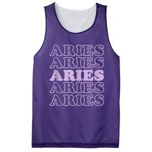 Retro Aries Zodiac Birthday Purple Lilac Lavender March Cute Mesh Reversible Basketball Jersey Tank