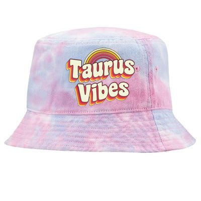 Retro Astrology Zodiac Sign April Or May Birthday Taurus Tie-Dyed Bucket Hat