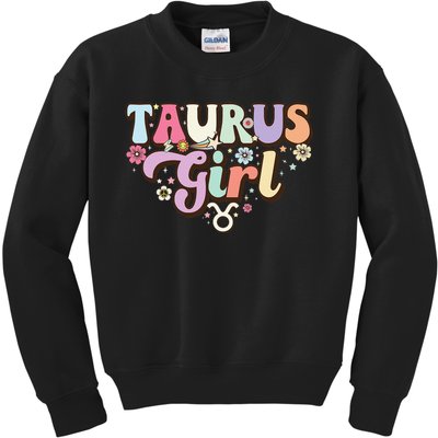 Retro Astrology Zodiac sign April or May birthday Taurus Kids Sweatshirt