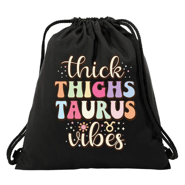 Retro Astrology Zodiac sign April or May birthday Taurus Drawstring Bag