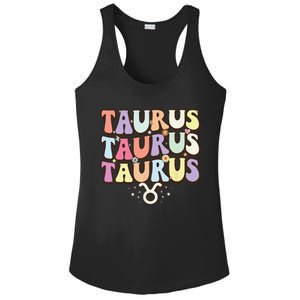 Retro Astrology Zodiac sign April or May birthday Taurus Ladies PosiCharge Competitor Racerback Tank