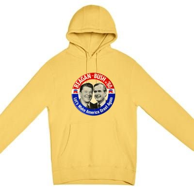 Reagan Bush 1980 Let's Make America Great Again Premium Pullover Hoodie