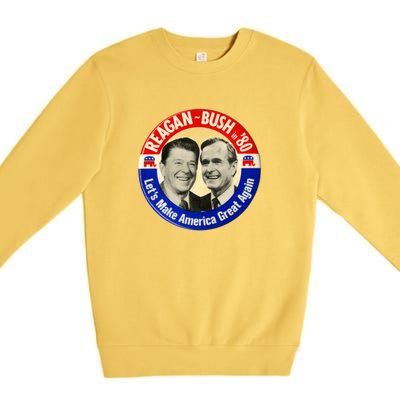 Reagan Bush 1980 Let's Make America Great Again Premium Crewneck Sweatshirt