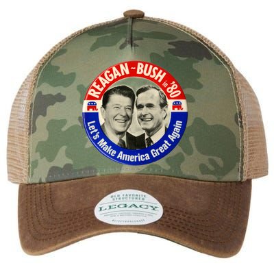 Reagan Bush 1980 Let's Make America Great Again Legacy Tie Dye Trucker Hat